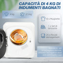 Asciugatrice ad Aria Carico 4kg con Timer e Programma Smart 48x40x56 cm in Acciaio Inox e ABS Bianco   