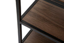 Libreria Essential 80x30x180 cm in Ferro e MDF Nero e Marrone
