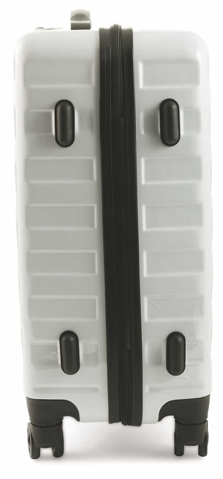 Set 2 Valigie Trolley Rigide in Policarbonato 4 Ruote TSA Soriani Bianco