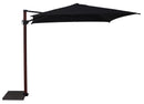 Ombrellone da Giardino Decentrato 2,5x2,5m Palo in Alluminio Effetto Legno Tessuto Olefin Trend Wood Nero
