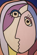 Stampa Dipinta Double Faces Large 2 80x3x120 cm in Legno e Tessuto