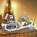 Villaggio Natalizio 32x17x19 cm con Fontana Luci Suoni e Movimento