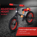 Bicicletta Pedagogica per Bambini 10" Senza Pedali  Nera e Rosso