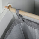 Mobiletto da Bagno Portabiancheria Cesto a Ribalta e Cassetto 52x33x90 cm Bianco 