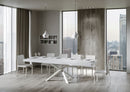 Tavolo Allungabile 200-304x90x77 cm Volantis Premium Bianco Frassino Telaio Bianco 