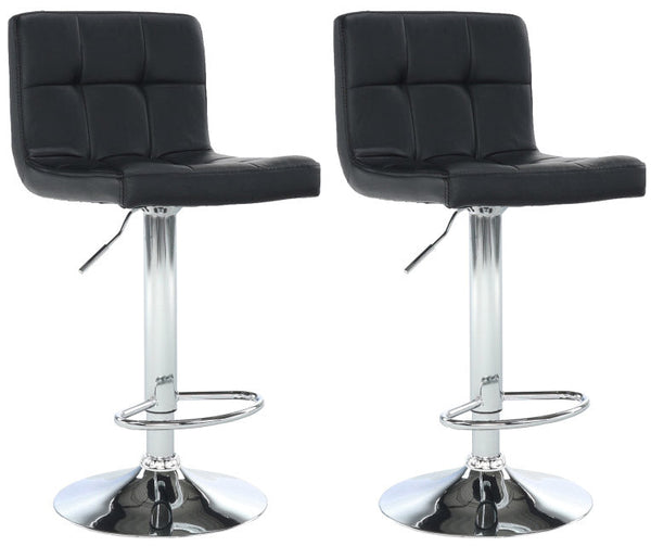 Lot de 2 Tabourets 44x38x63/82 cm en Eco-cuir avec Base Chromée Noire acquista