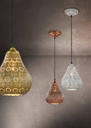 Lampada a Sospensione da Interno  E14 in Metallo Rame Antico