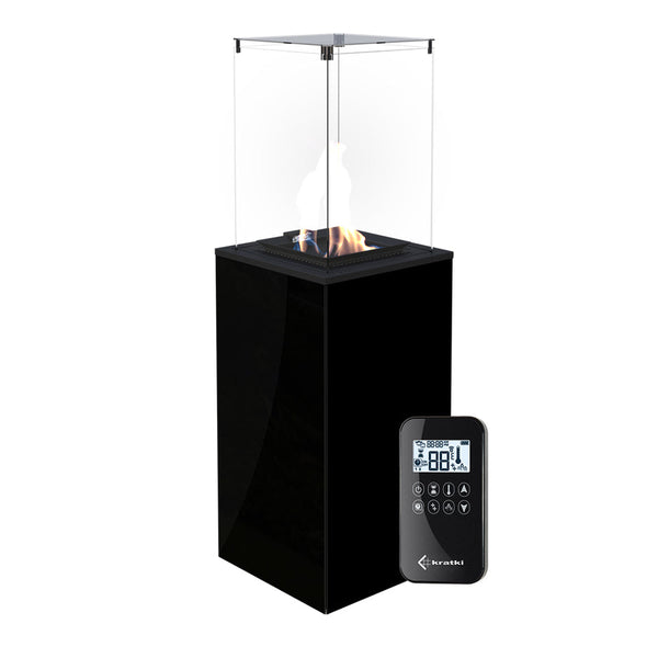 Réchaud à Gaz Extérieur 127,6x39,8x39,4cm Flig Gastonia Mini Noir Brillant avec Télécommande et Verre online