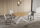 Tavolo Allungabile 140-224x80x74 cm Niket Quercia Natura Gambe Bianche