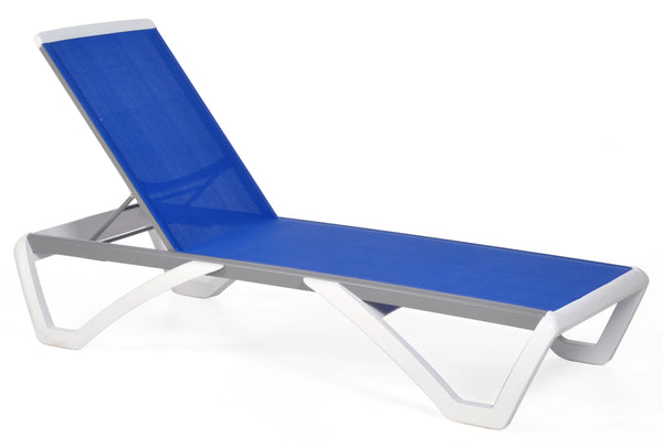Chaise longue de jardin en aluminium et textilène Taddei Positano Blue online