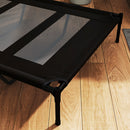 Lettino Brandina per Cani Grandi 122x92x23 cm Rialzato con Borsa da Viaggio in Metallo e Tessuto Oxford Nero      