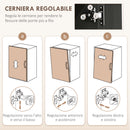 Mobile Dispensa da Cucina 60x30x170,5 cm con 5 Ripiani Regolabili e 4 Ante in Legno Nero      