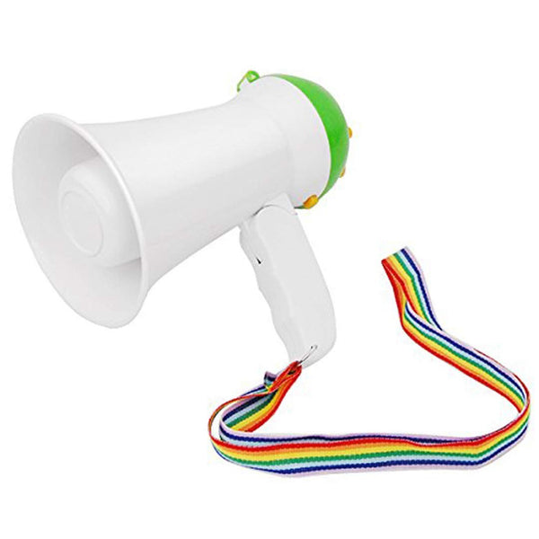 Mégaphone portable HQ-08 en PVC avec sangle de musique intégrée et poignée pliable sconto