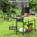 Barbecue a Gas con Piastra e Fornello Coperchio con Termometro Regolatore e Tubo Inclusi Nero   