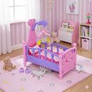 Culla per Bambole Lettino Culletta Bambolotto con Giostrina Giocattolo Bambini