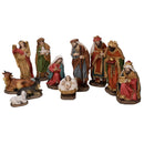 Natività resina set 11pz verde e rosso cm xh20