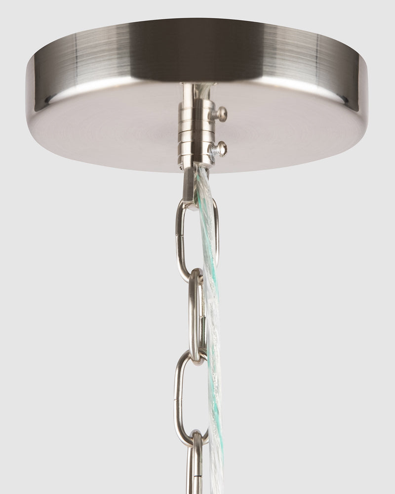 Lampadario Neoclassic in Metallo e Vetro Alicante Nickel