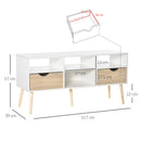 Mobile TV 117x39x57 cm in Truciolare Bianco e Rovere