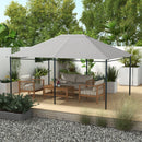 Tetto di Ricambio 4x3 m per Gazebo Anti UV con Presa d'Aria in Poliestere Grigio Chiaro      