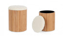 Set 2 Pouf Contenitore Cozy Japandi in Tessuto