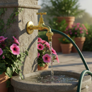 Rubinetto per Fontane in Ottone Lucido Giallo