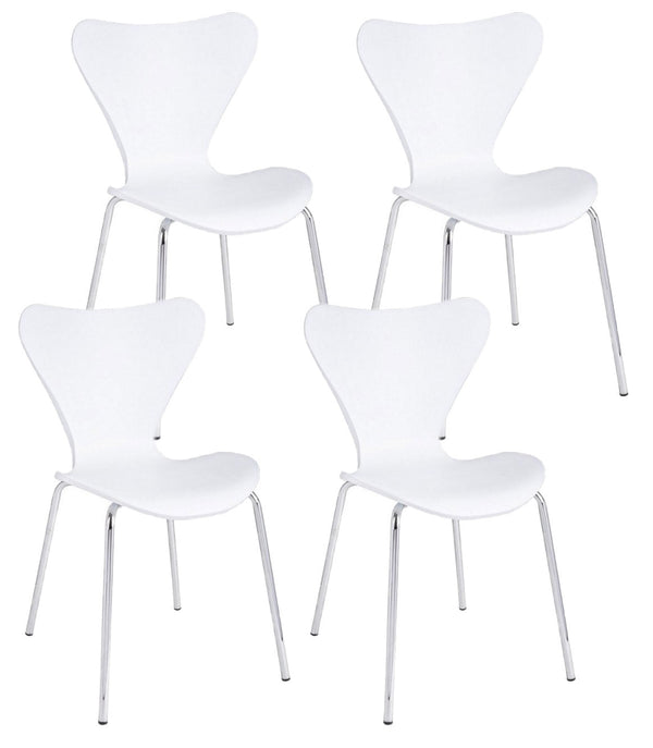 Lot de 4 chaises 50x49,5x82 cm Tessa en plastique blanc acquista