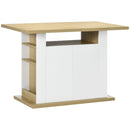 Tavolo con Armadietto 110x70x75,5 cm in Legno Trciolare Bianco e Naturale