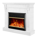 Camino Elettrico da Pavimento 90x100x30 cm Effetto Fiamma 1500W Solomon & Mars Bianco