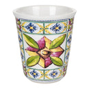 Set 6 Bicchieri Acqua Costiera in Ceramica VdE Tivoli 1996 Bianchi con Decori