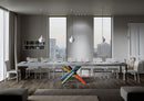 Tavolo Allungabile 200-460x90x77 cm Volantis Premium Cemento Telaio 4B 