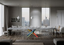 Tavolo Allungabile 200-460x90x77 cm Volantis Premium Cemento Telaio 4B 