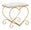 Tabouret Coeur Crème 50x37,5x51,5 cm en Fer et MDF et Éponge et Polyester Or et Rose