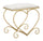 Tabouret Coeur Crème 50x37,5x51,5 cm en Fer et MDF et Éponge et Polyester Or et Rose