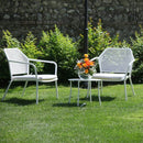 Tavolino da Giardino Rotondo Ø45cm in Metallo Austin Bianco