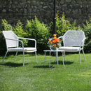 Tavolino da Giardino Rotondo Ø45cm in Metallo Austin Bianco