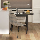 Set 2 Sedie da Pranzo Stile Boho Chic con Schienale Basso 48x55x85 cm Rivestimento in Rattan PE Giallo