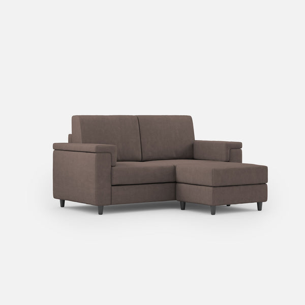 Divano 2 Posti con Pouf 148x155x85 cm Marrak in Tessuto Talpa sconto