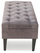 Panca Contenitore 121x51x47 cm in Velluto Soriani Grigio