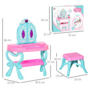 Specchiera Giocattolo per Bambini  49,5x23x66 cm Tavolo per Trucco Blu e Rosa
