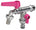 Robinet à double boule pour fontaine de jardin avec leviers colorés Belfer RUB/027 Ciclamino