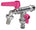 Robinet à double boule pour fontaine de jardin avec leviers colorés Belfer RUB/027 Ciclamino