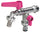Robinet à double boule pour fontaine de jardin avec leviers colorés Belfer RUB/027 Ciclamino