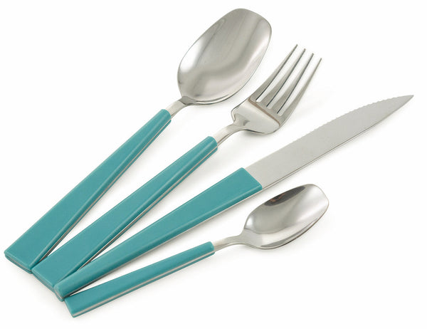 sconto Ménagère Service 24 Pièces en Acier et Plastique VdE Tivoli 1996 Marea Blu