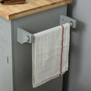 Carrello Isola da Cucina 2 Cassetti e 2 Armadietti Piano in Legno 111x44,5x82,5 cm Grigio  