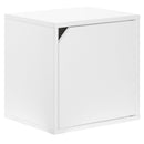 Pensile Mensola Cubo con 1 Anta Libreria da Parete Scaffale Bianco 35x35cm Design Moderno