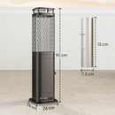 Stufa a Pellet da Esterno Potenza 6,86Kw con Base Antiscivolo Tubo in Vetro e Rete in Metallo Nero      