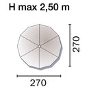 Ombrellone da Giardino in Alluminio Ø2,70m con Luci e Bluetooth Vorghini Trendy Antracite e Ecrù