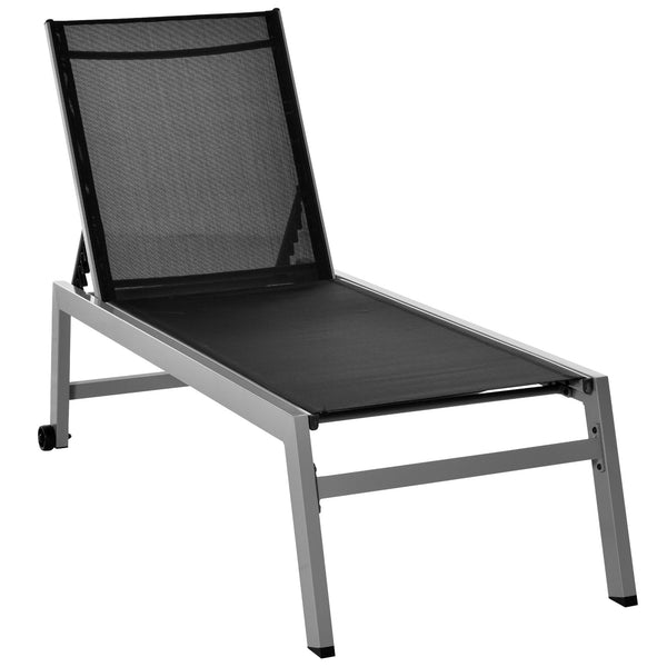 Transat de jardin en textilène 169x65x102 cm UV-A Gris prezzo