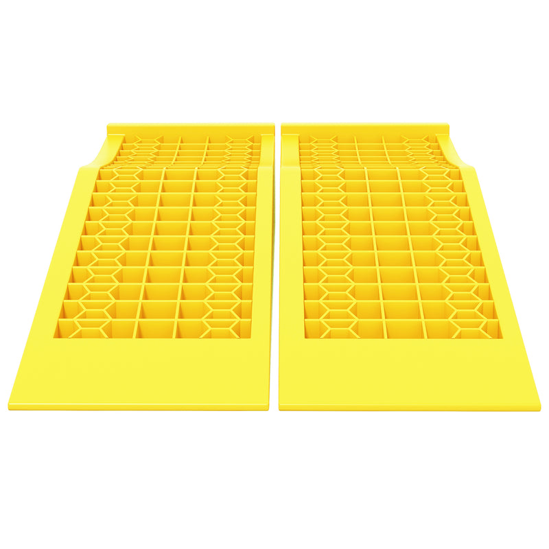 Set 2 Rampe di Carico Auto in Plastica 3 Tonnellate Antiscivolo Giallo      