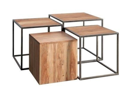 sconto Set 4 Tavolini Quadrati Janak